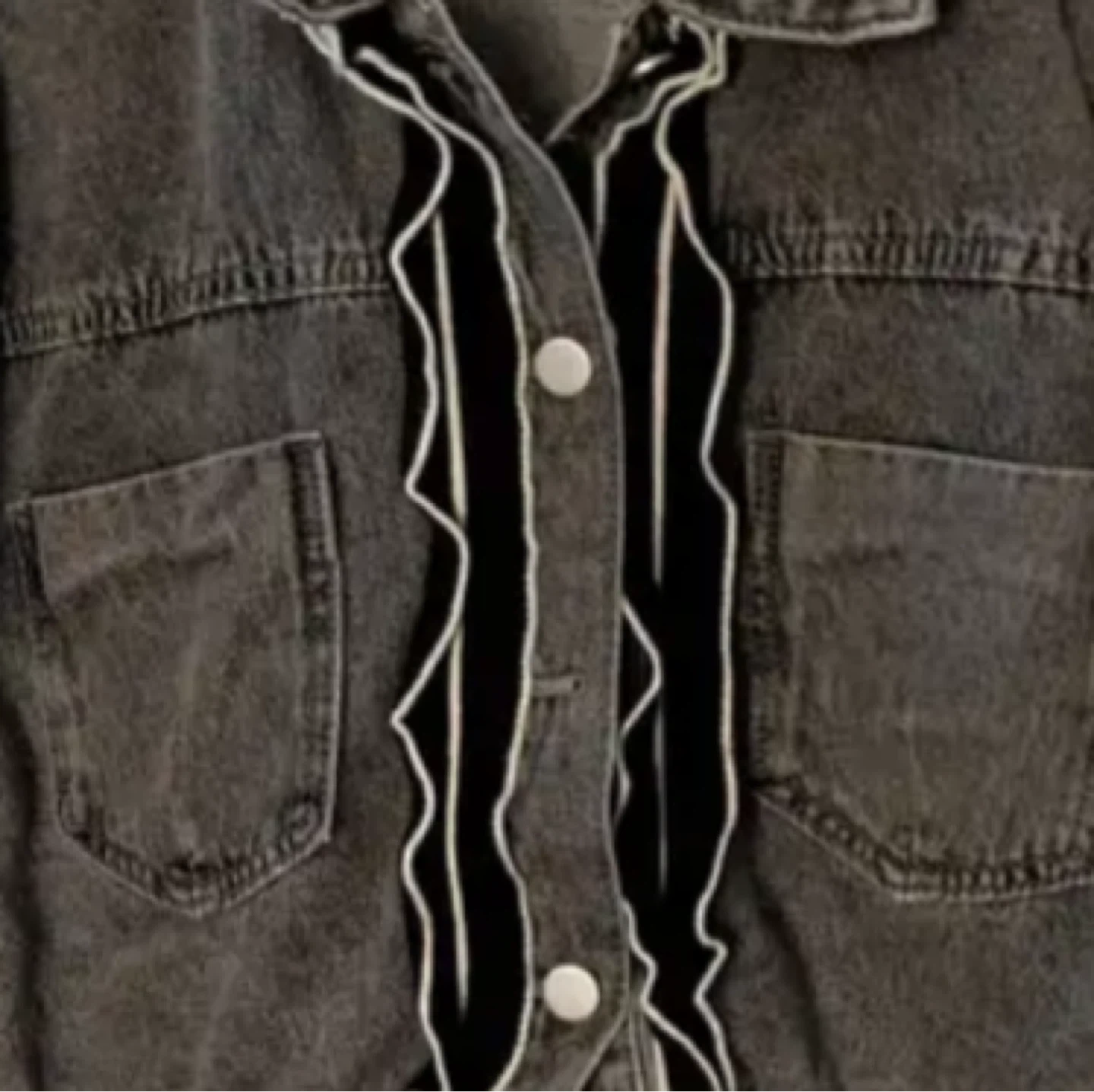Korean brand -Dark Grey Denim Jacket - photo 3