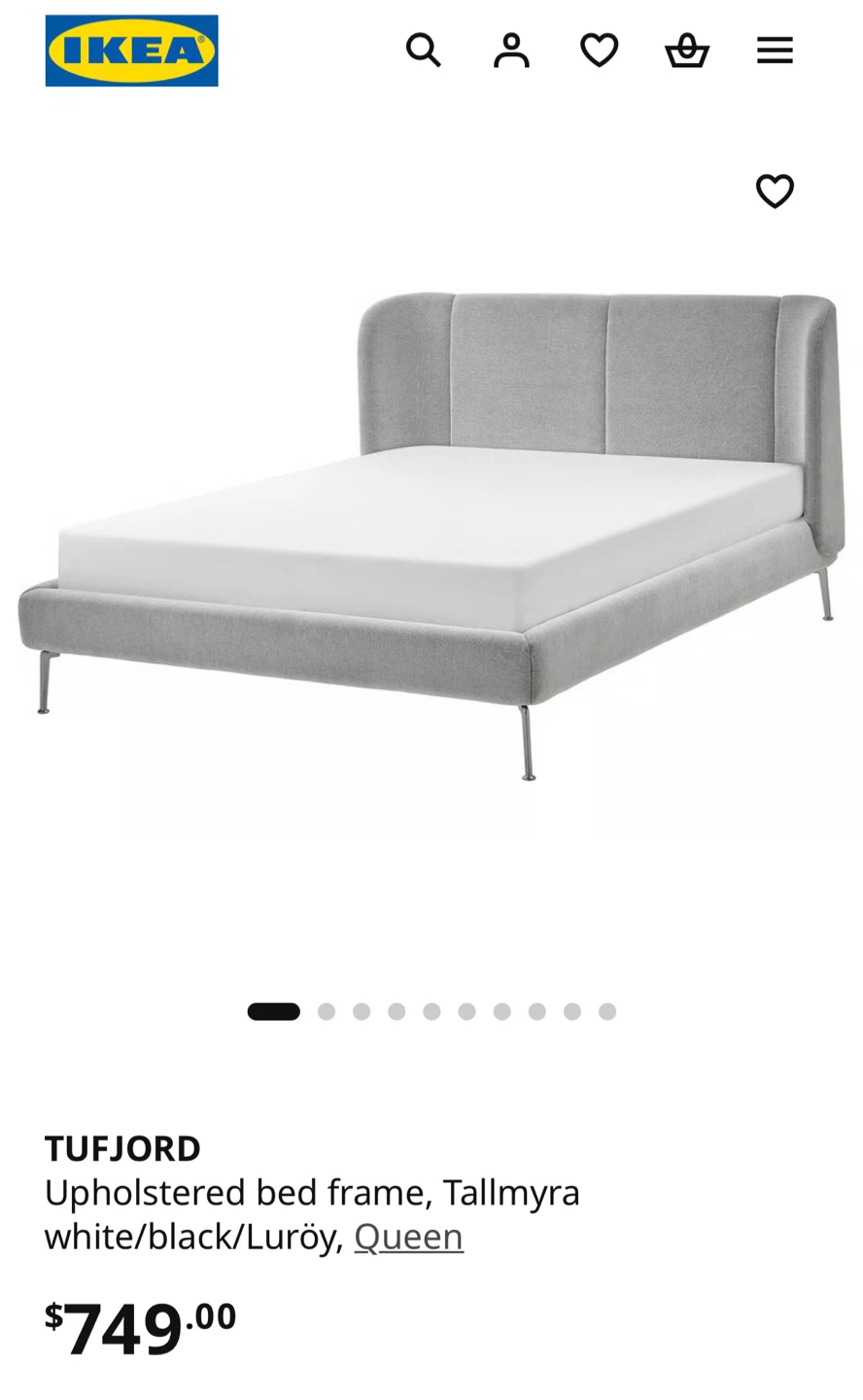 Queen Bed Frame IKEA TUF FJORD Upholstered - photo 5