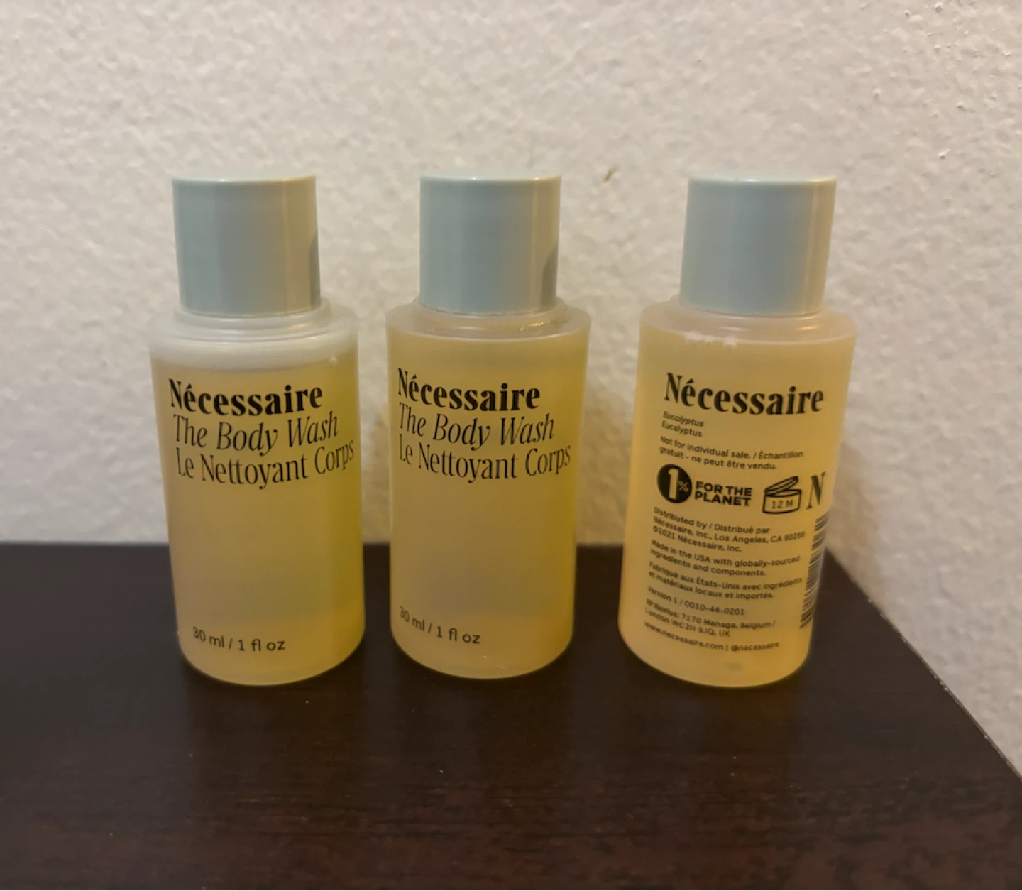 NEW-Lot of 3-Nécessaire Body Wash in Eucalyptus/Travel Size