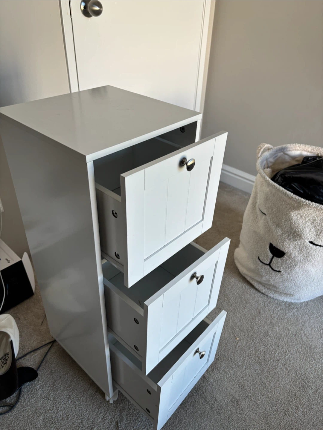 White 3-Drawer Storage Cabinet - photo 4