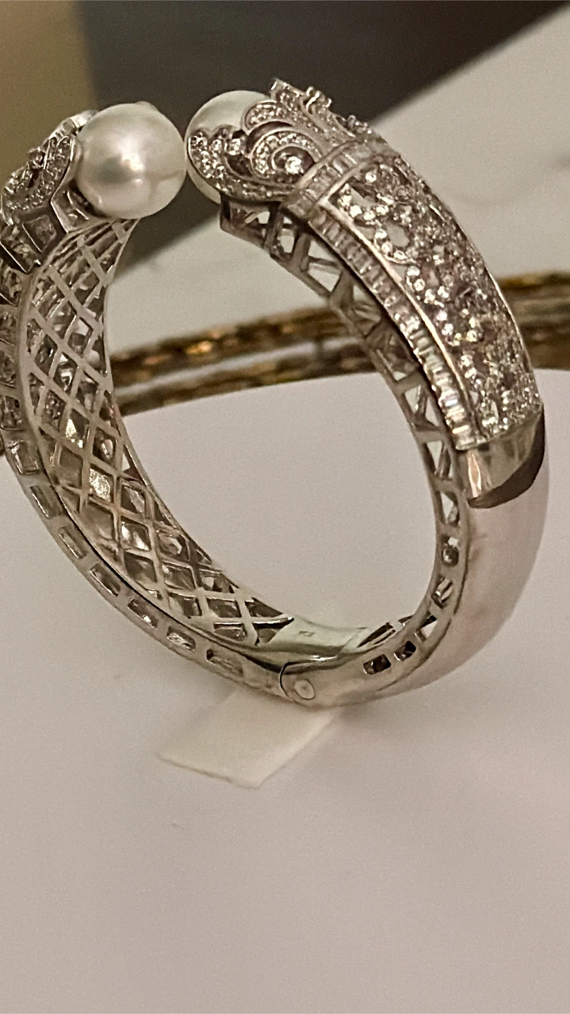 WG stamped Pearl and Diamente Bracelet - photo 2