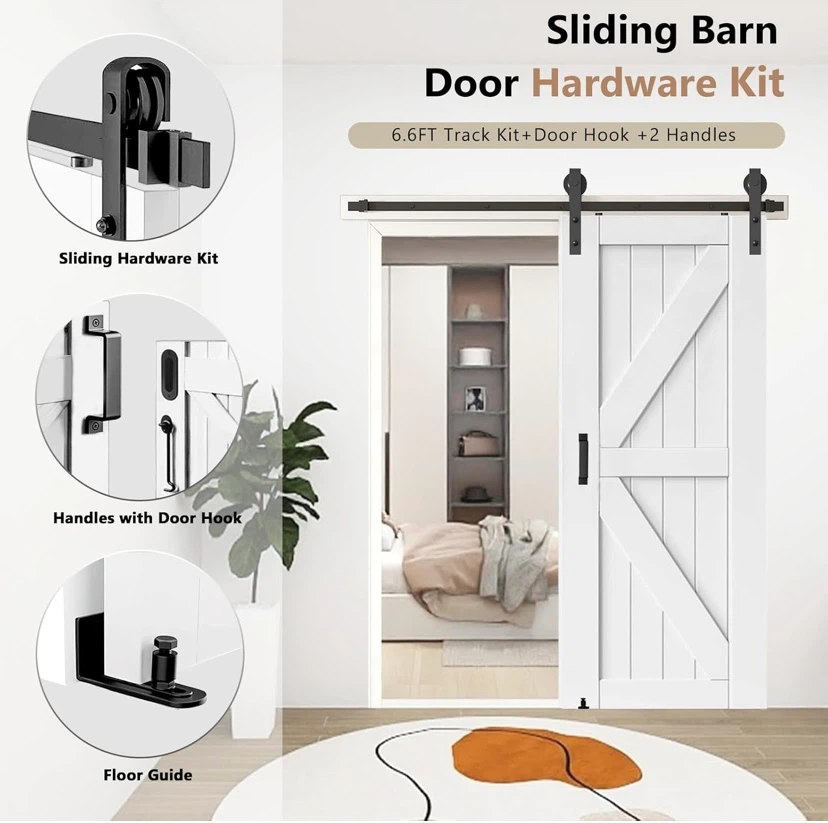 New Sliding Barn Door Hardware Kit 6.6 FT Heavy Duty - photo 4