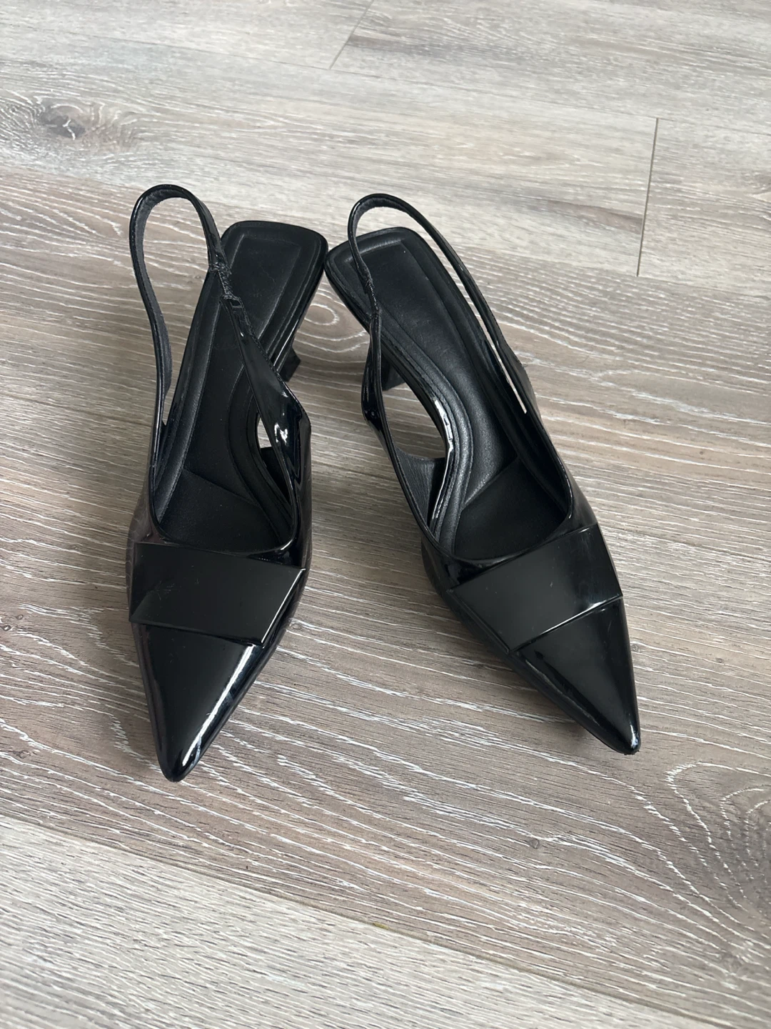 Black Patent Slingback Heels - photo 2