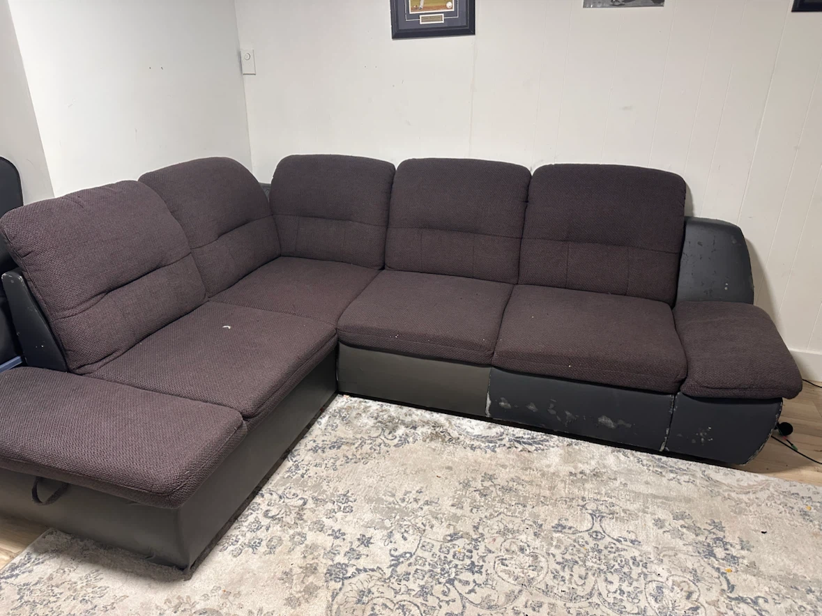 Dark grey  Sectional Sofa with Storage