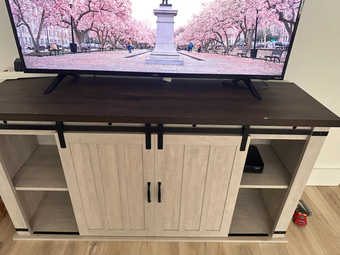 Farmhouse Style TV Stand with Barn Doors - photo 2
