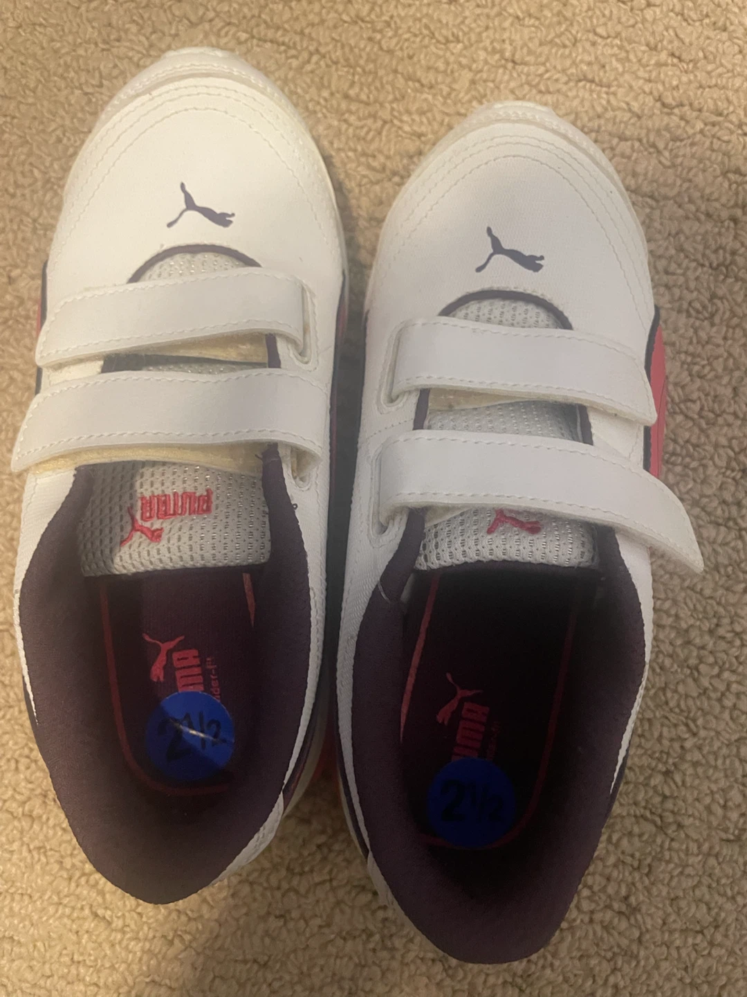 Puma White & Pink Kids' Shoes