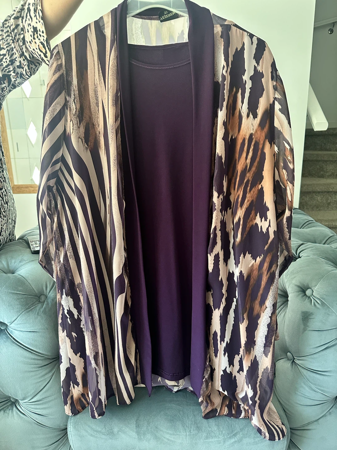 YESEREN Women's Purple Animal Print set - Size 50