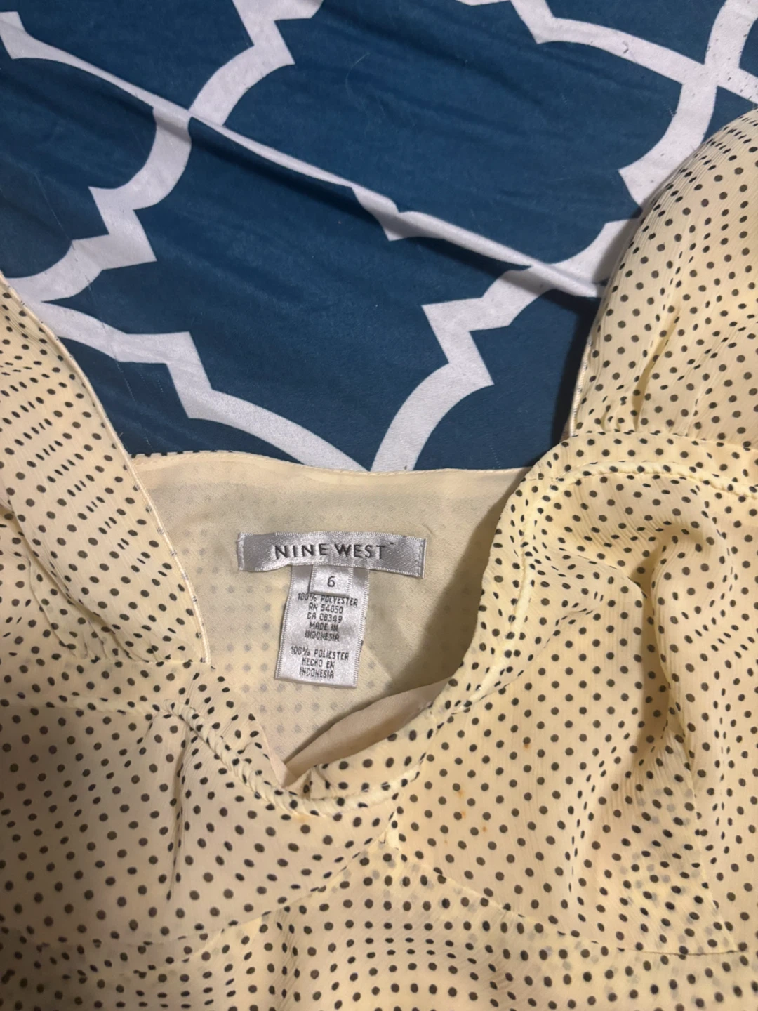 Nine West Women's Polka Dot Blouse Size 6 - photo 2