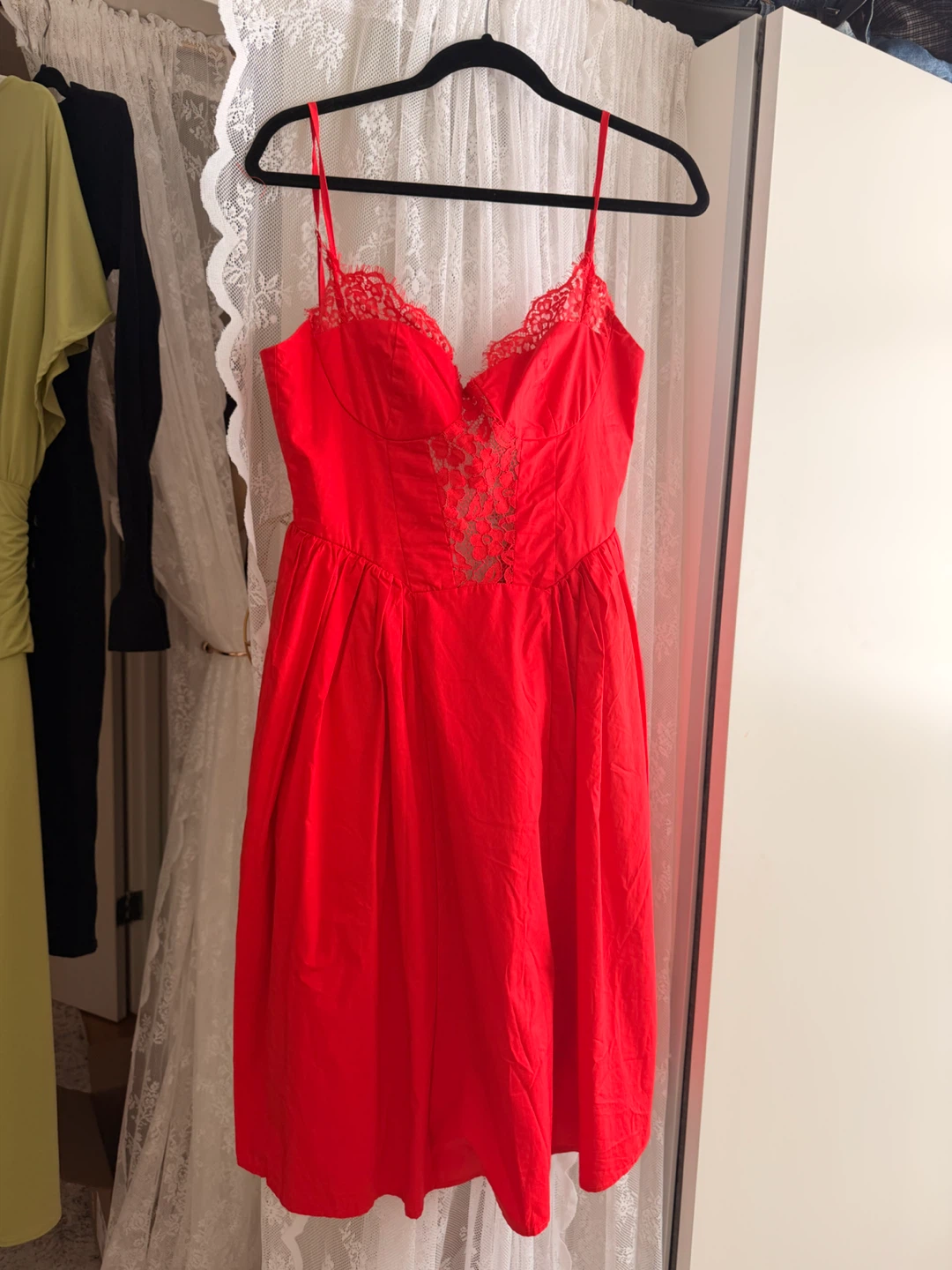 Stunning Red Lace Trimmed Dress