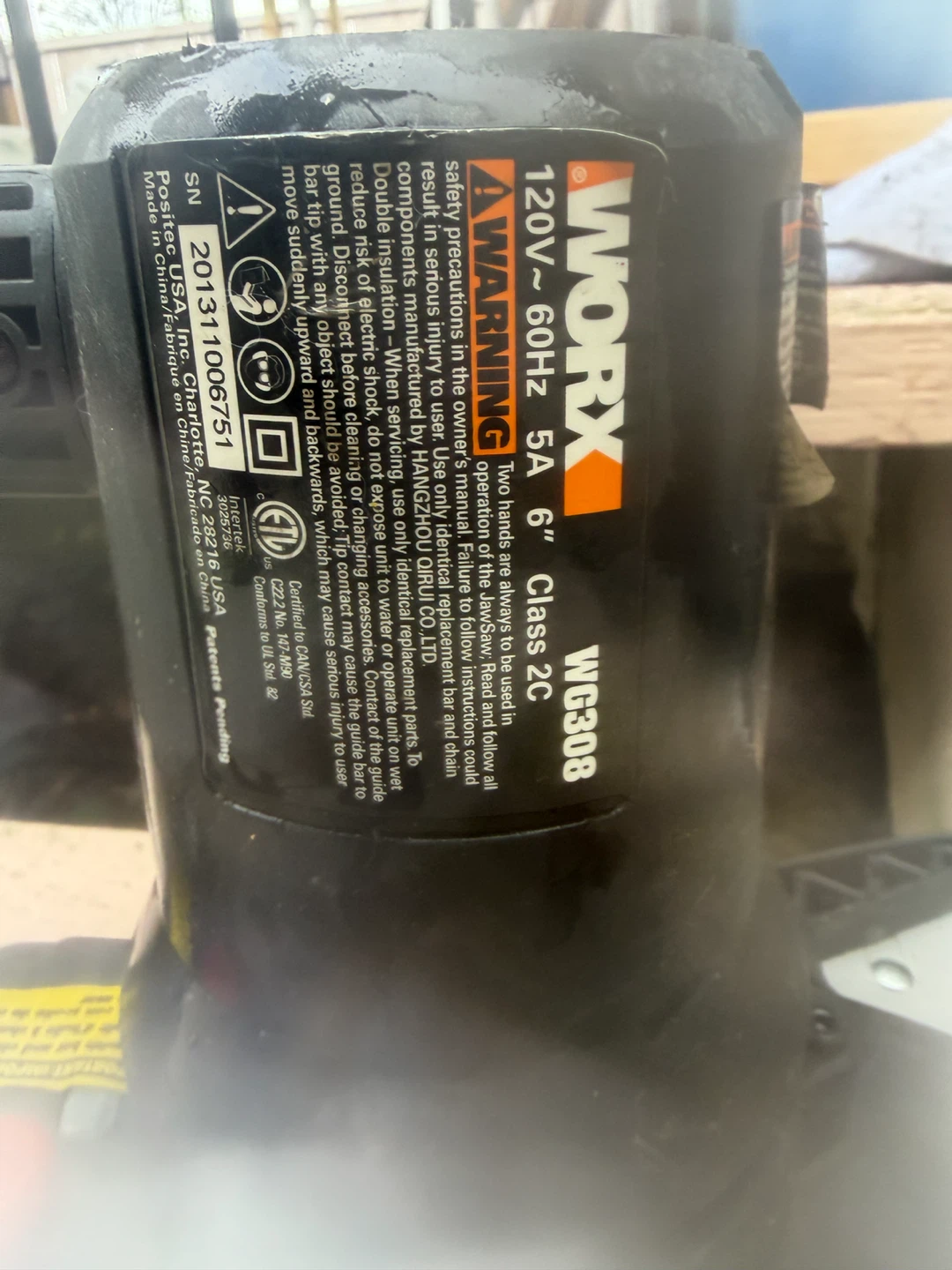 WORX WG308 Electric Chainsaw - photo 3