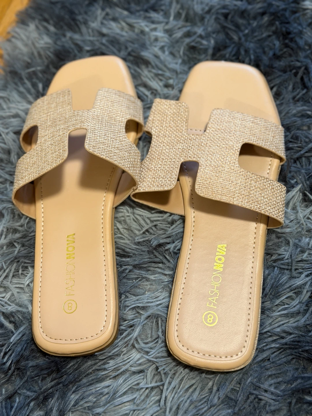 Fashion Nova Slide Sandals Tan H-Strap - photo 2