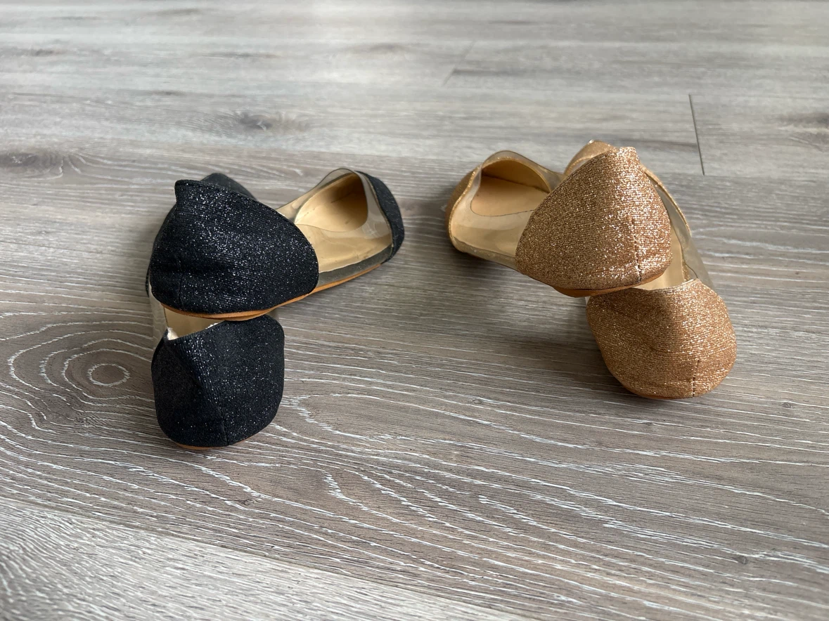 BALLETSTAR Women's Glitter Flats - Black & Gold - photo 4