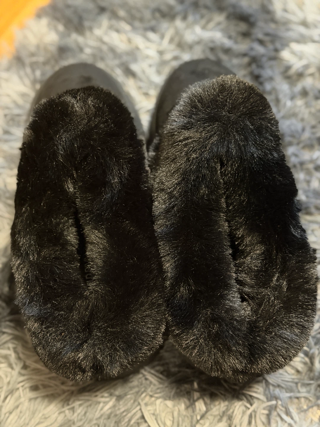 Black Faux Fur Lined Booties - Size 8 - photo 2