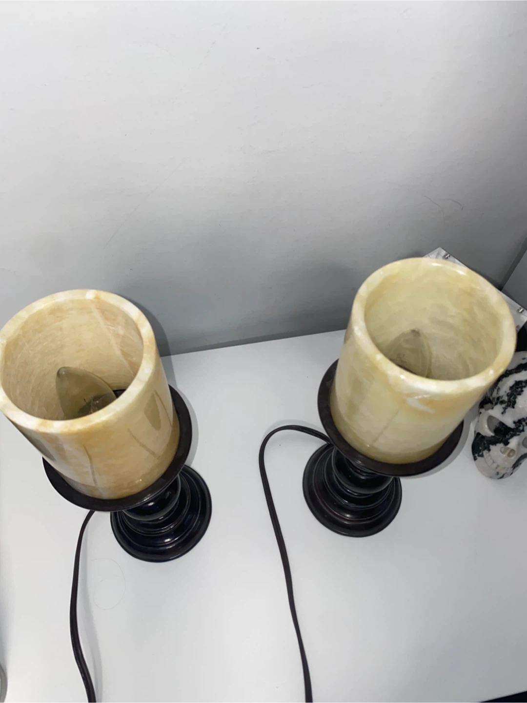 Pair of Onyx Candle Lamps - photo 5