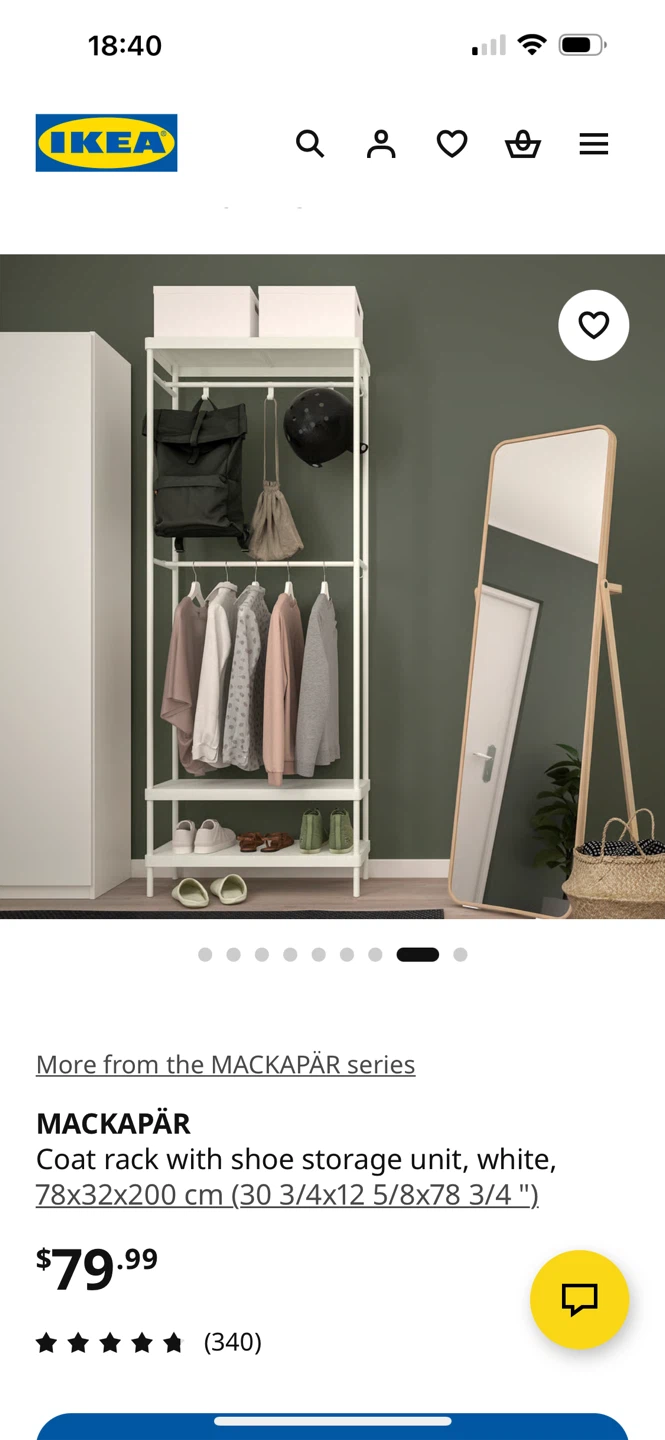 IKEA MACKAPÄR Coat Rack with Shoe Storage Unit - White
