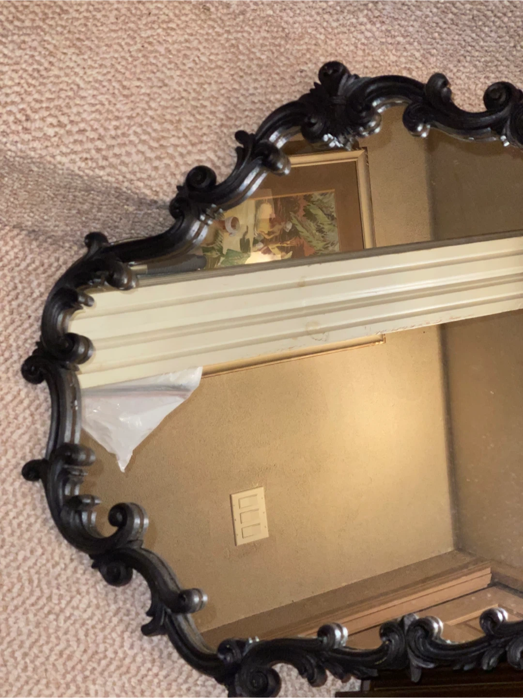 Ornate Black Wall Mirror - photo 2
