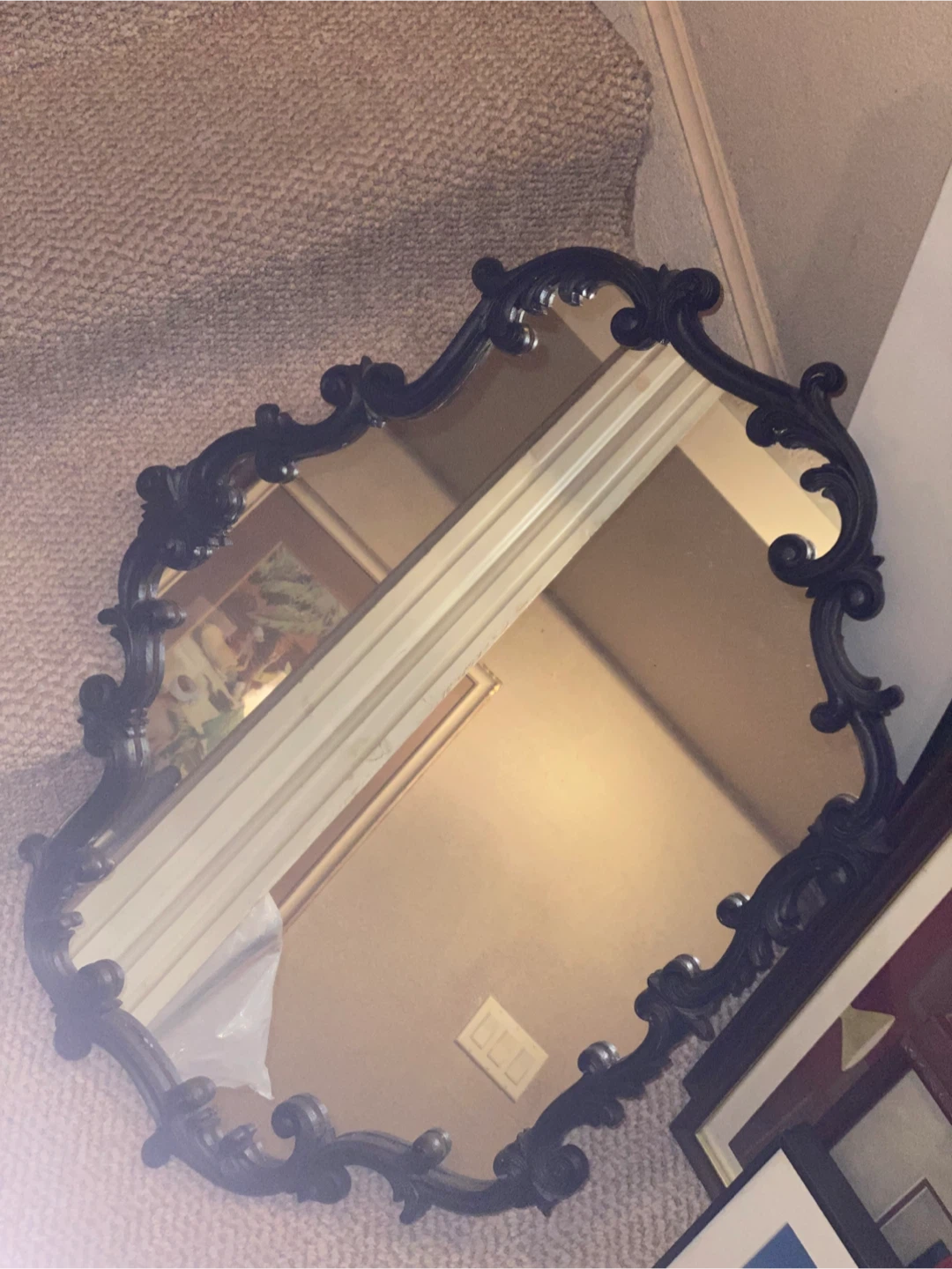 Ornate Black Wall Mirror - photo 3