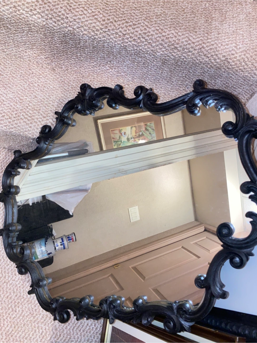 Ornate Black Wall Mirror