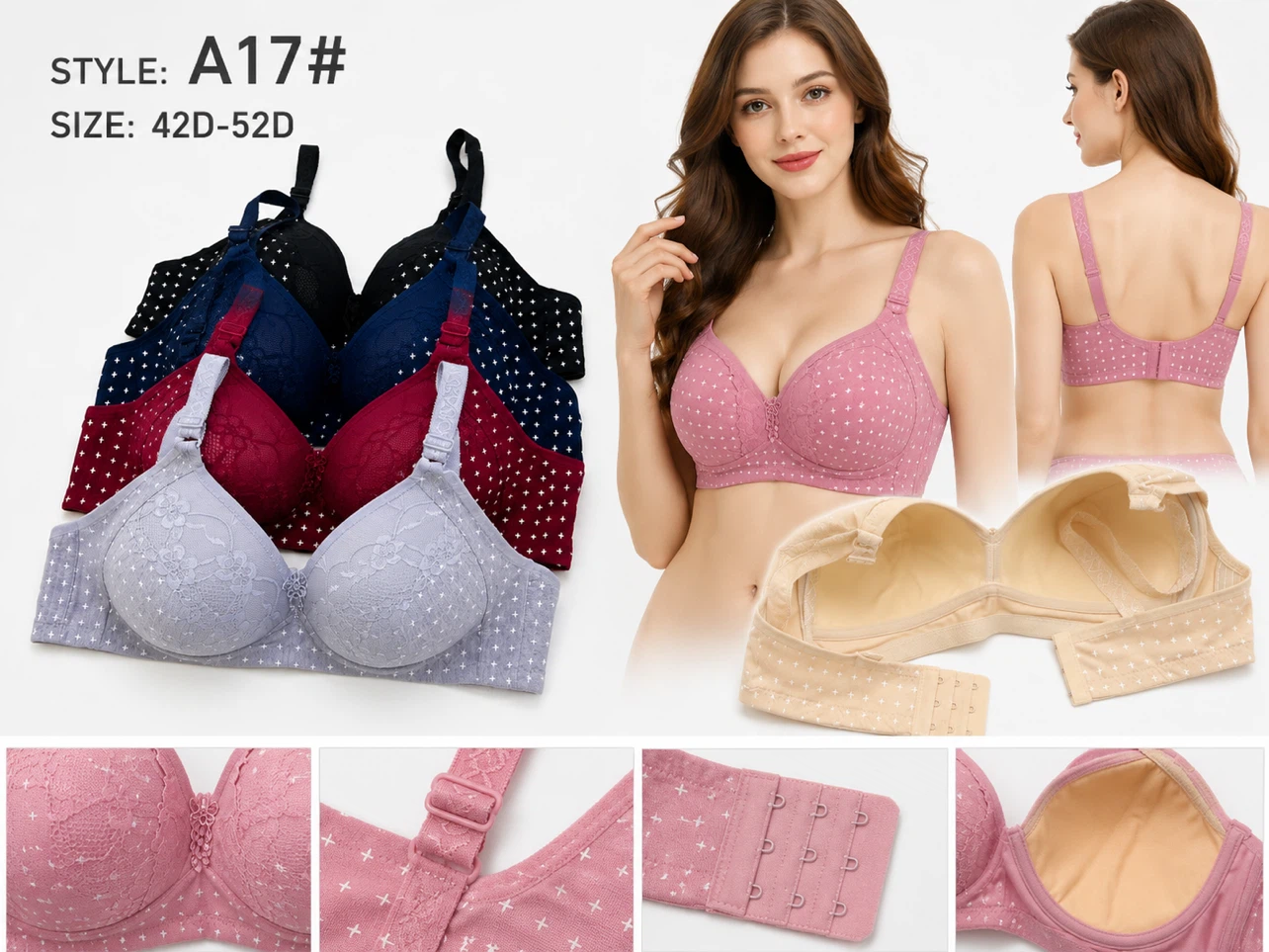 Polka Dot Bra 42D-52D.     A17#