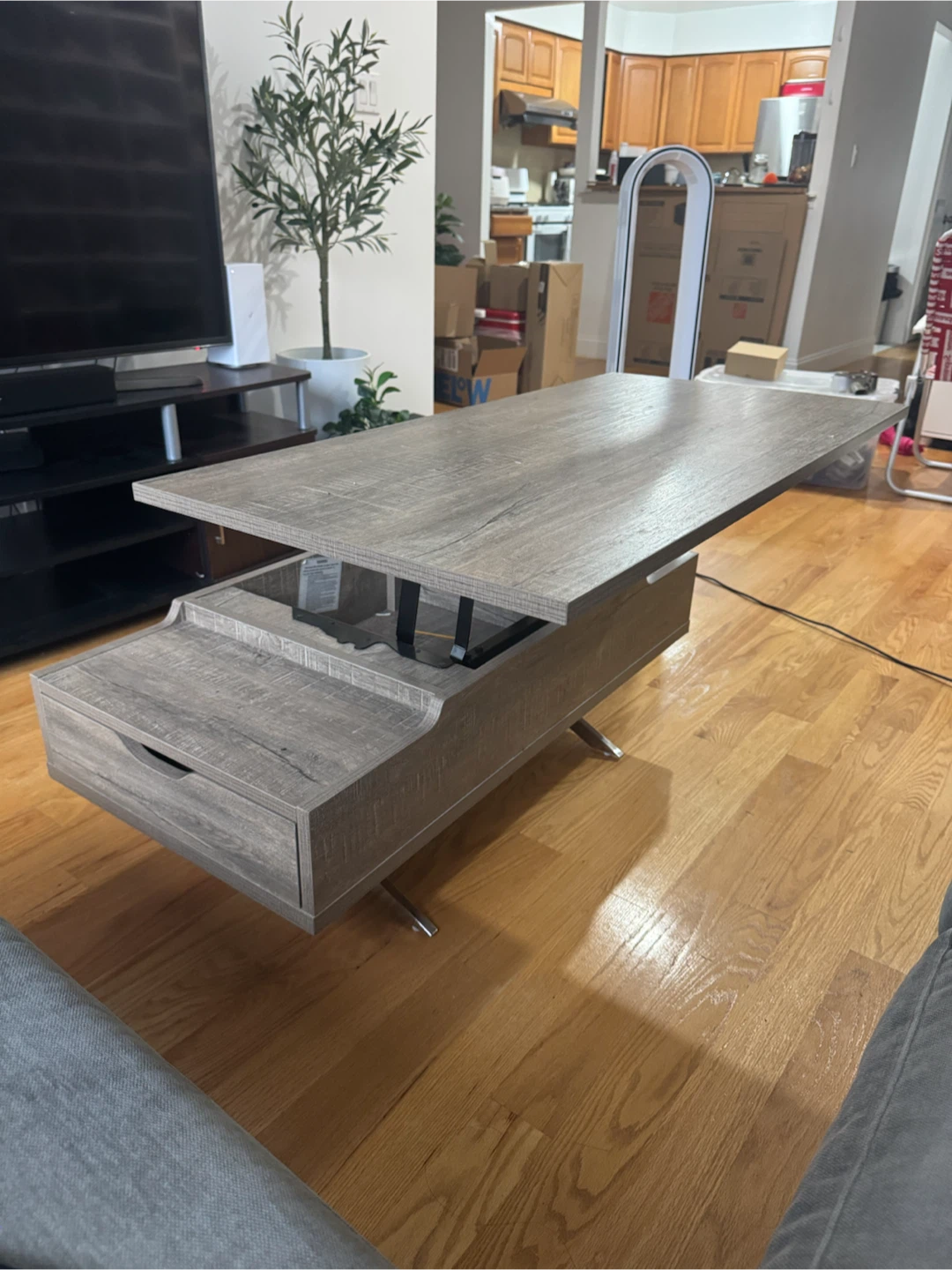 Lift Top Coffee Table with Drawer - photo 2