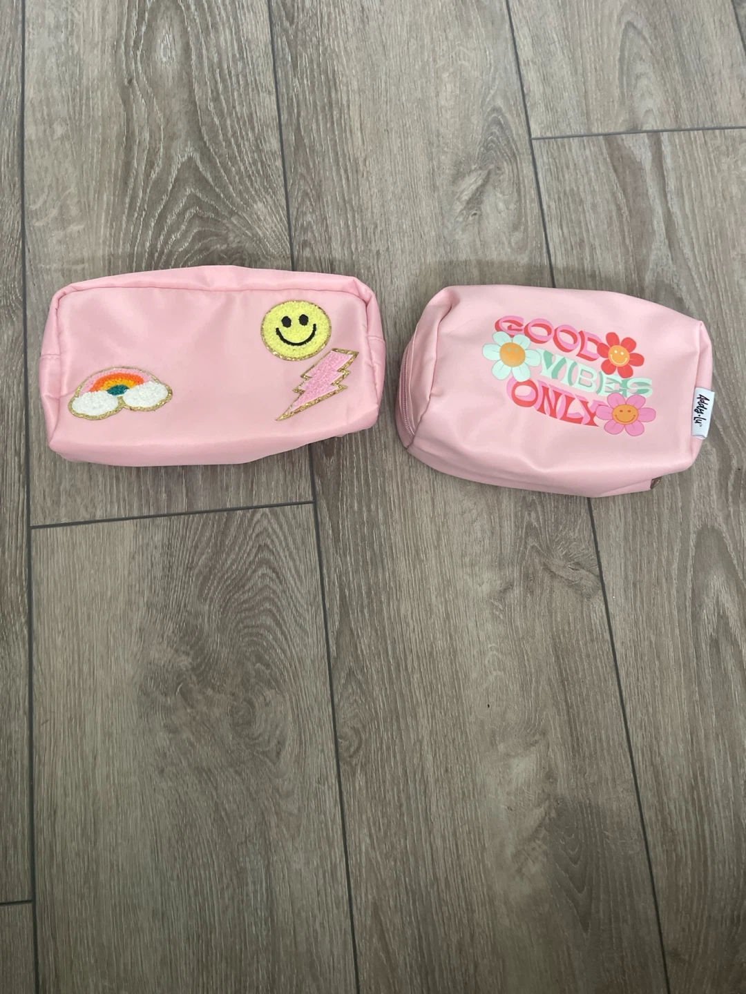 Two Pink Cosmetic Bag Sets/Pencil Pouches.