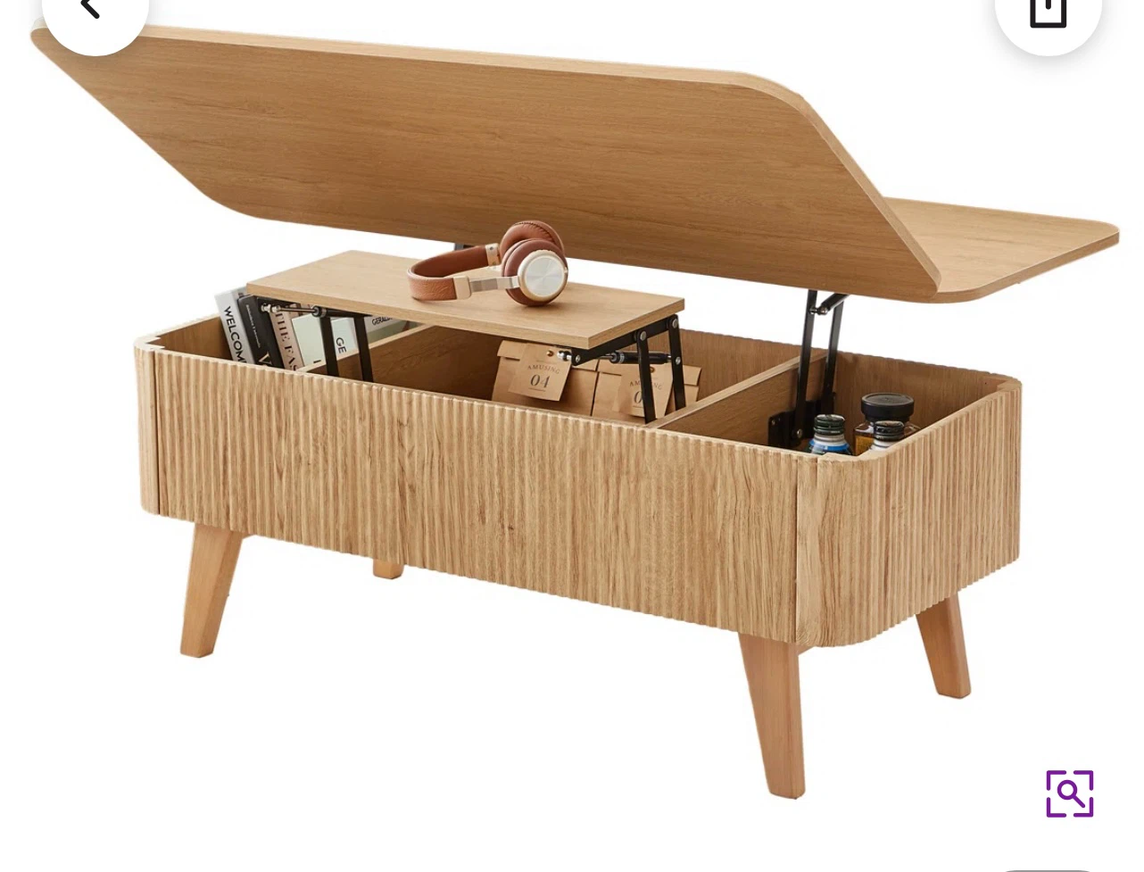 Lift Top Coffee Table with Hidden Storage - photo 4
