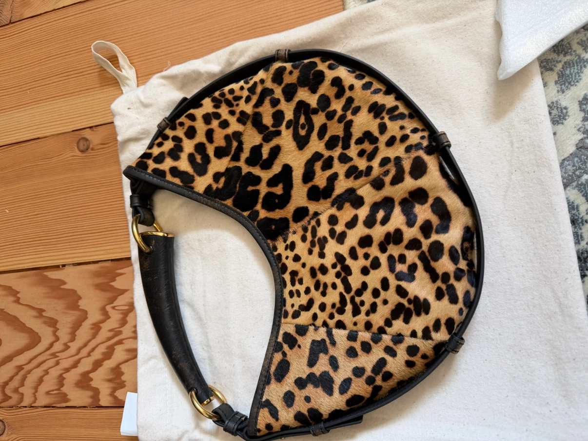 Leopard Print Calf Hair Hobo Bag - photo 2