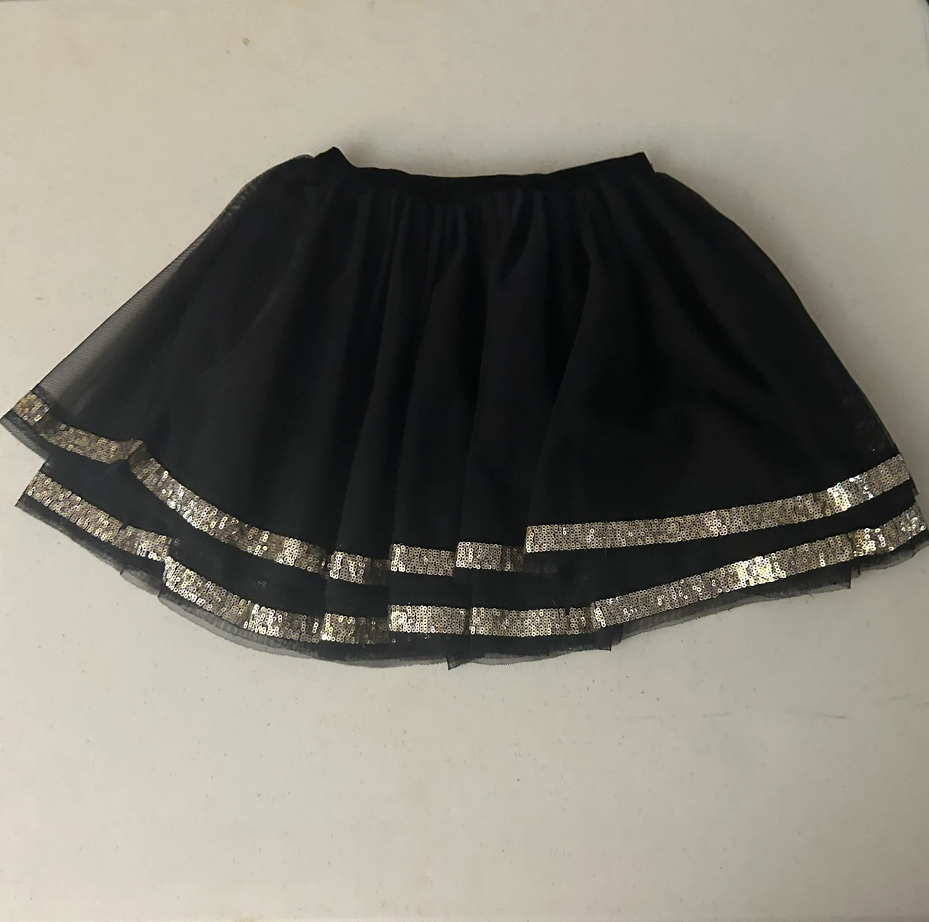 Black Tulle with Gold Sequin Skirt Kids size 10/12