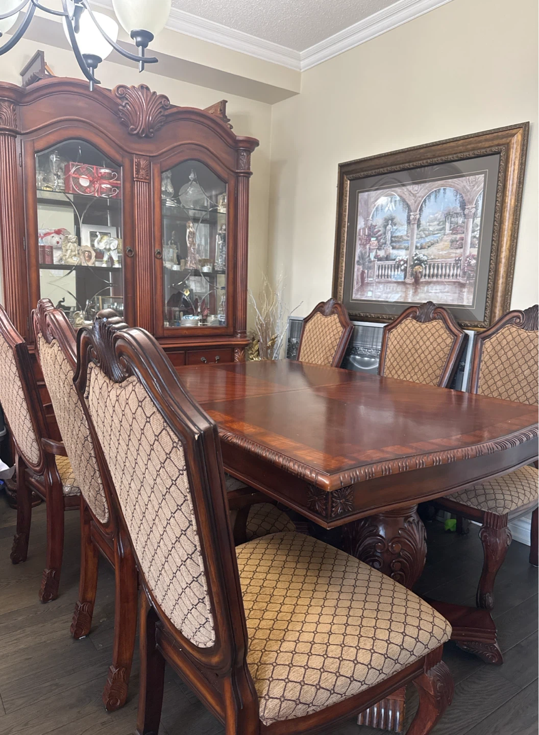 Wooden Table Set and Wall Unit