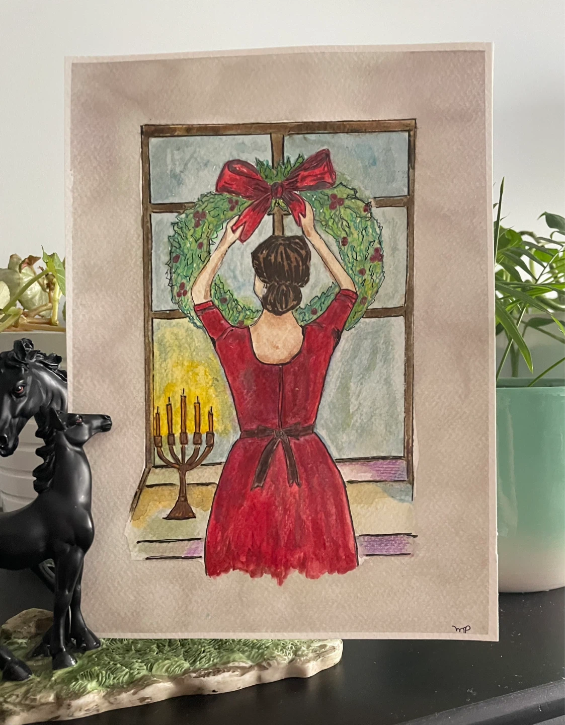 Watercolour Christmas themed Paintings - photo 5