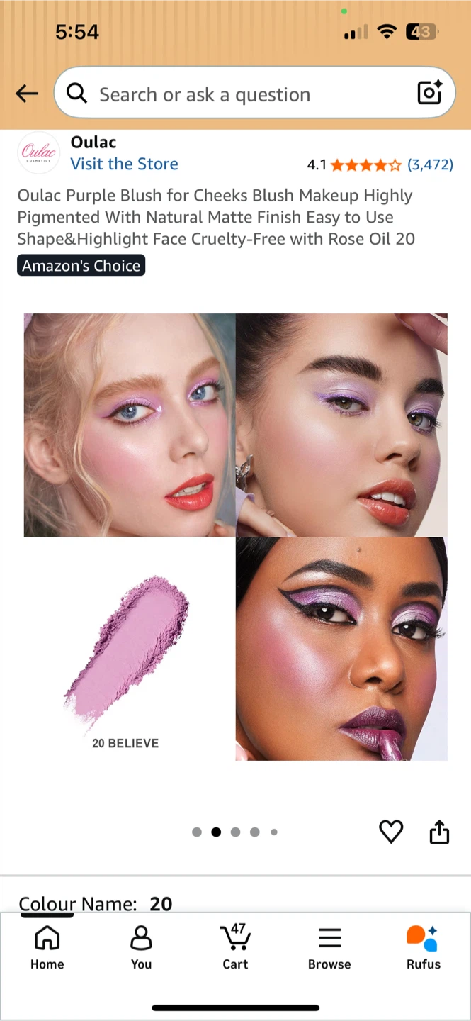 Oulac Purple Blush Makeup - photo 2