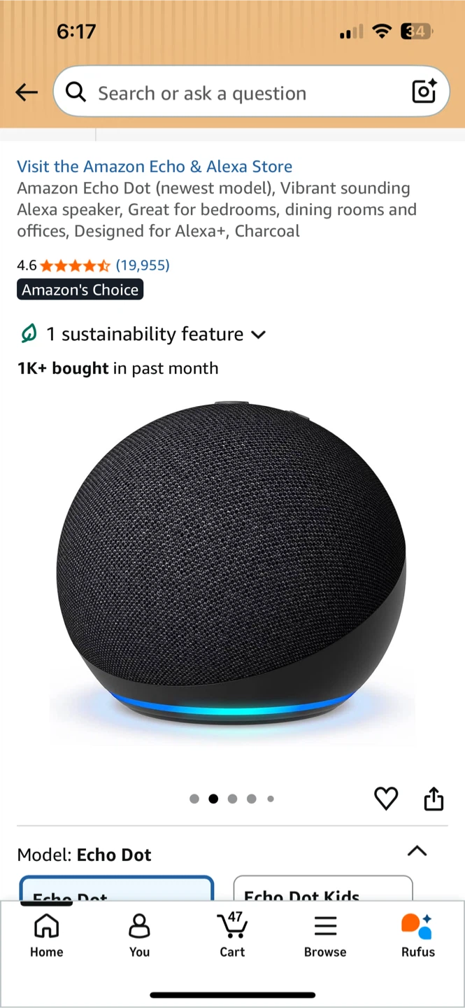 Amazon Echo Dot (newest model) - Charcoal