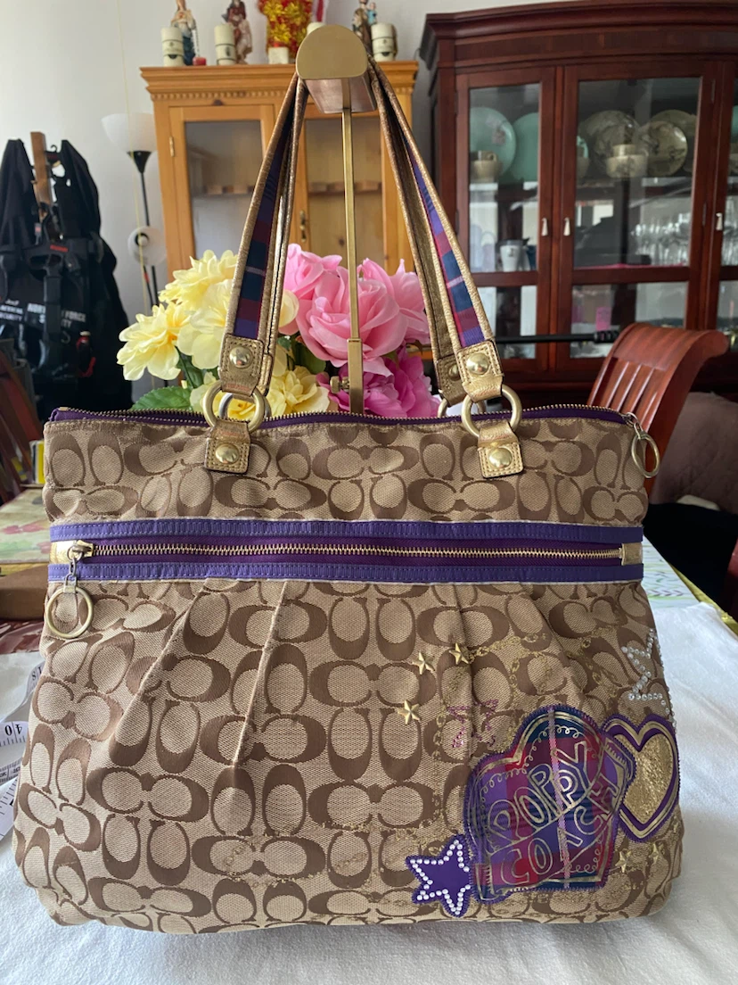 Coach Poppy Leather Tote Bag