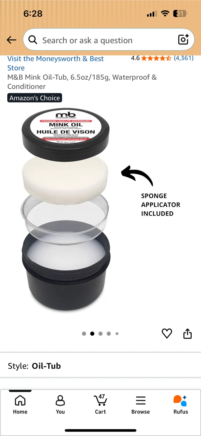 M&B Mink Oil-Tub 6.5oz Waterproof & Conditioner - photo 4