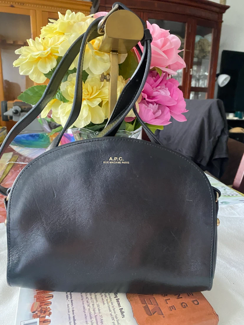 A.P.C. Rue Madame Paris Black Leather Shoulder Bag