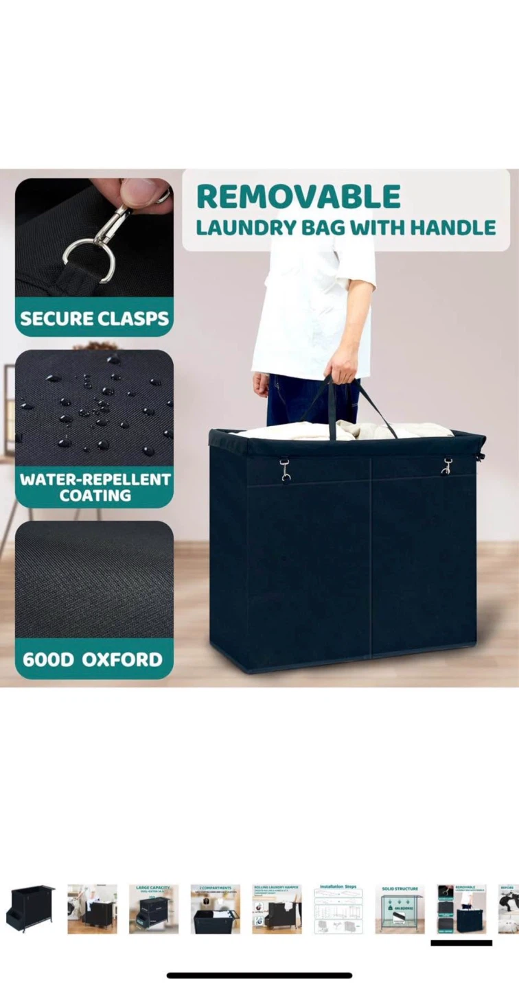 Rolling Laundry Hamper with Wheels - photo 3
