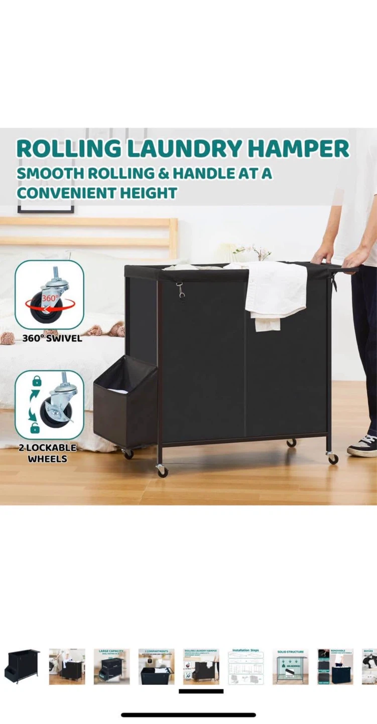 Rolling Laundry Hamper with Wheels - photo 4
