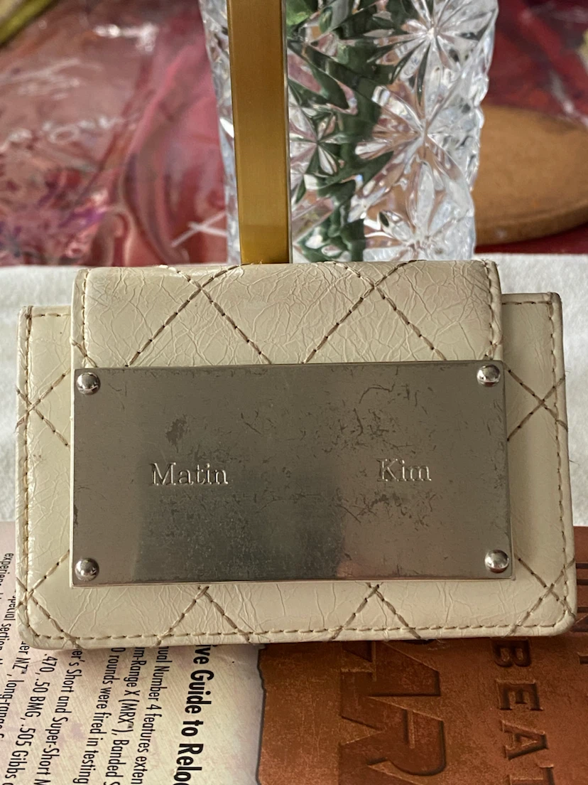 Matin Kim Quilted Card Holder Wallet - Beige