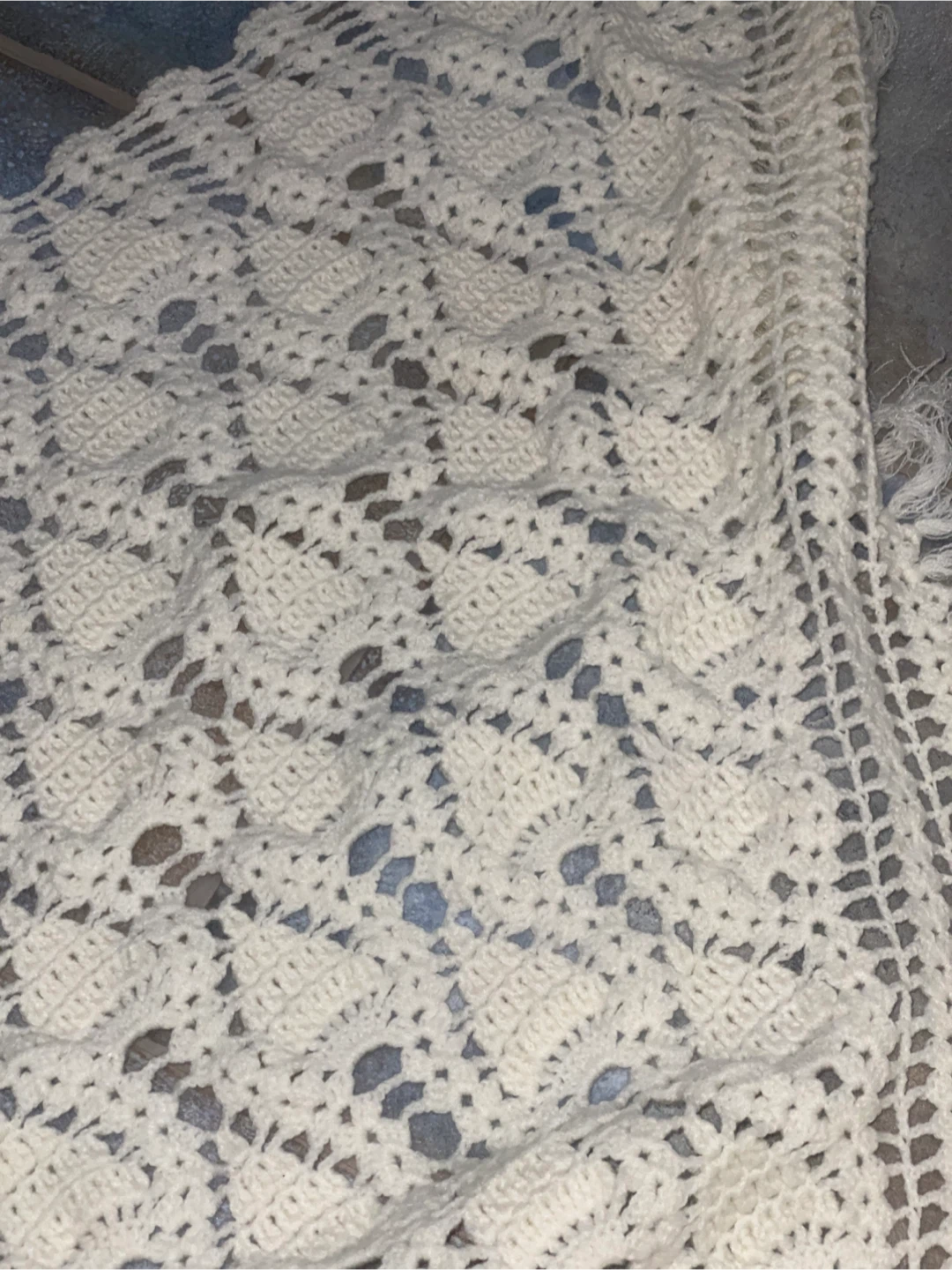 Hand Crocheted Cream Capelet and Shawl Set - photo 5