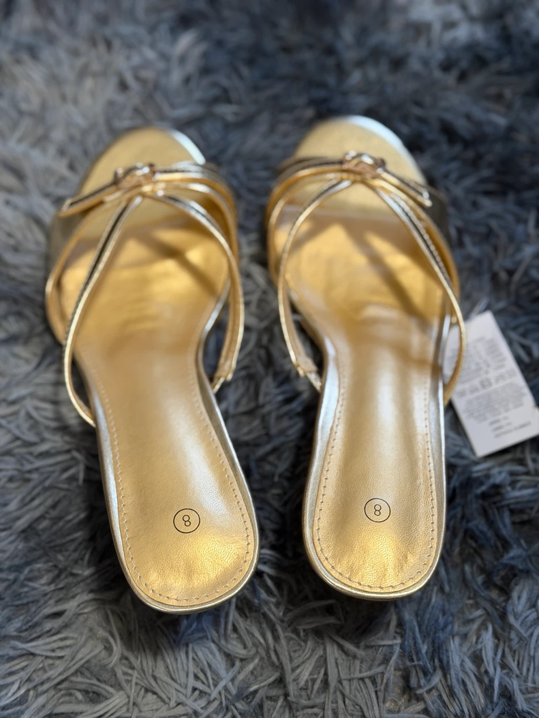 Gold Heel Sandals Size 8