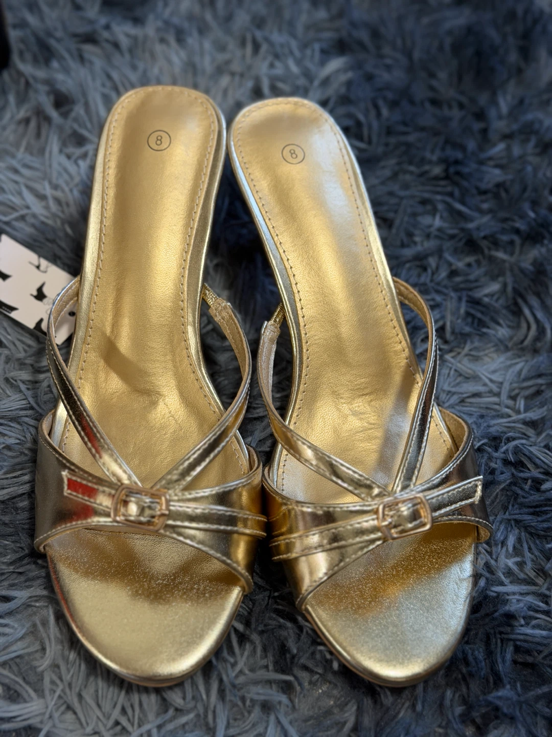 Gold Heel Sandals Size 8 - photo 2