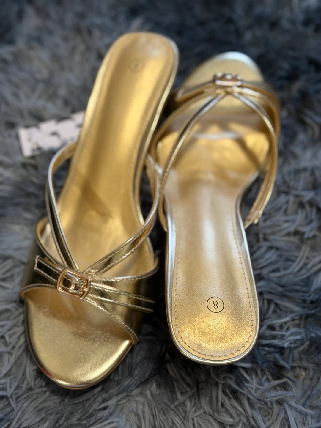 Gold Heel Sandals Size 8 - photo 4