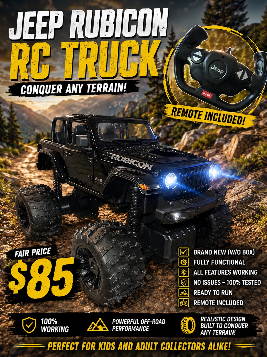 Jeep Rubicon RC Truck - Black - photo 2