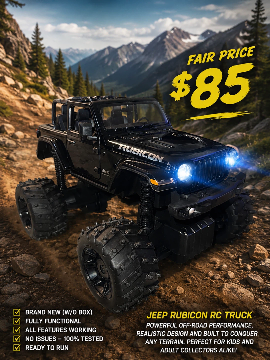 Jeep Rubicon RC Truck - Black