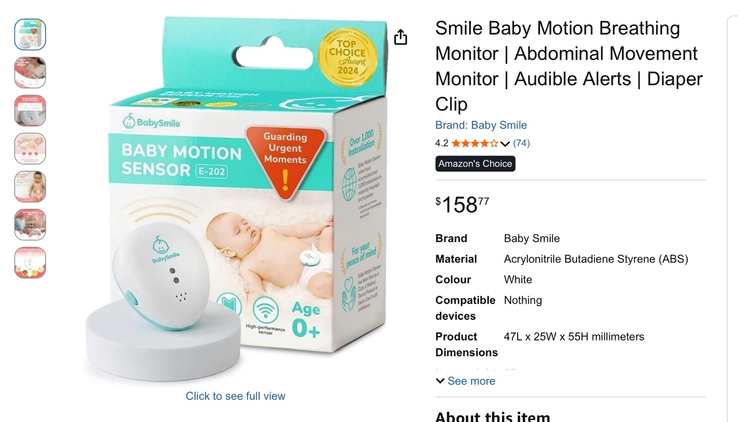 Baby Smile Baby Motion Breathing Monitor