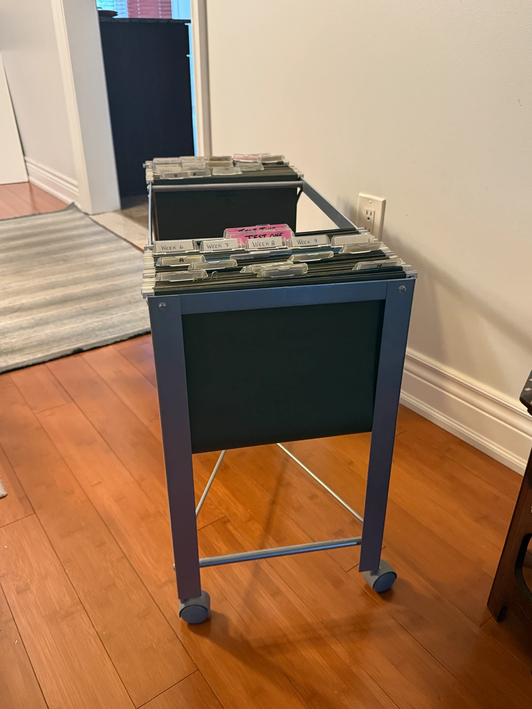 Metal Rolling Filing Cart with Hanging Folders - photo 2
