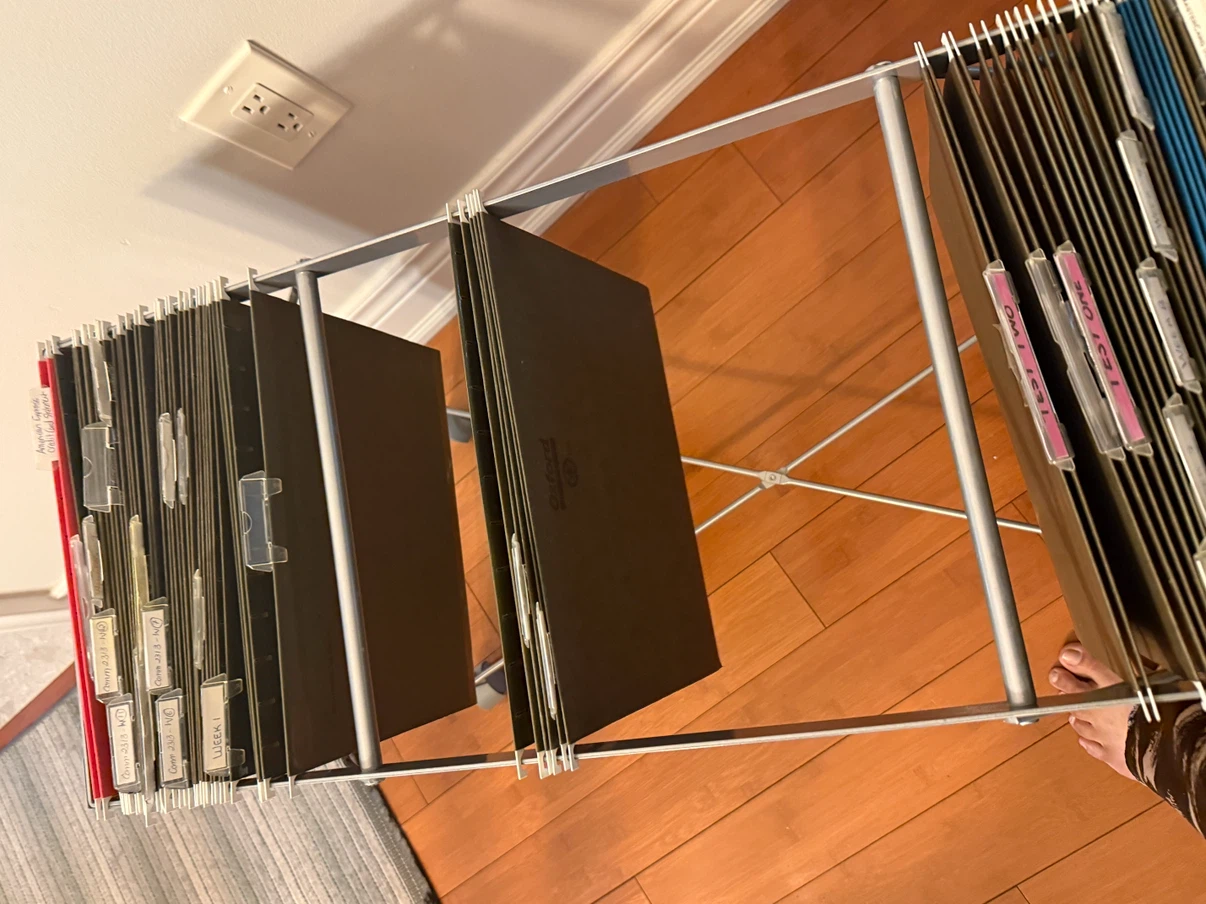 Metal Rolling Filing Cart with Hanging Folders - photo 3