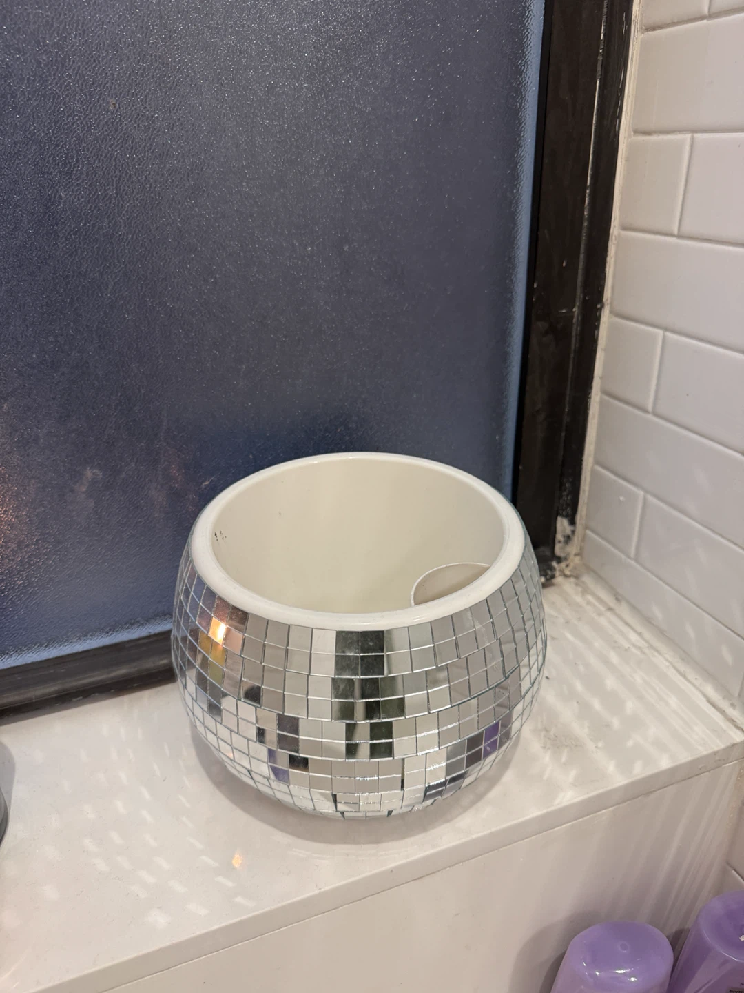 Mosaic Disco Ball Planter Pot