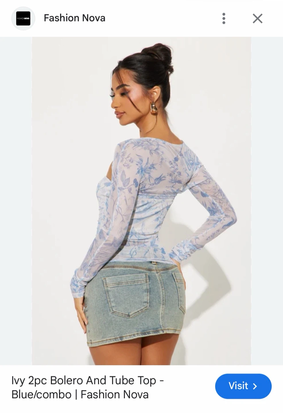 Elegant Fashionova blue top with removable sleeves - photo 2