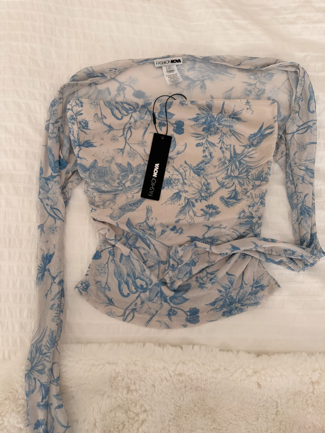 Elegant Fashionova blue top with removable sleeves - photo 4